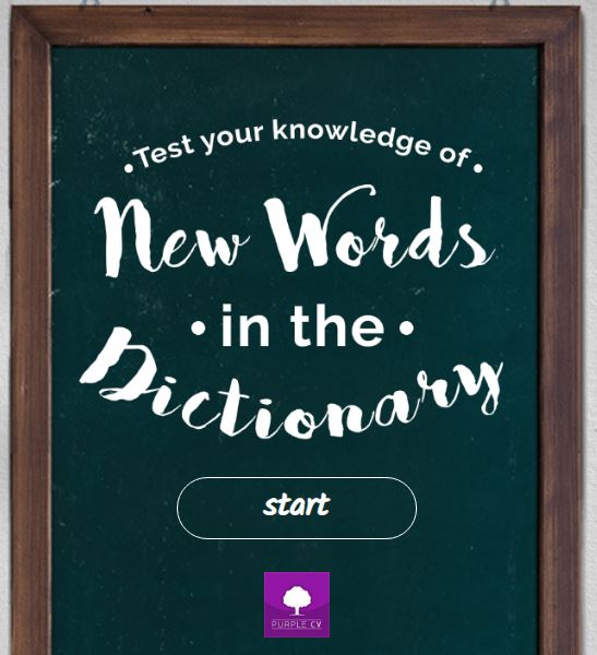 purplecv quiz new words in the dictionary 2019